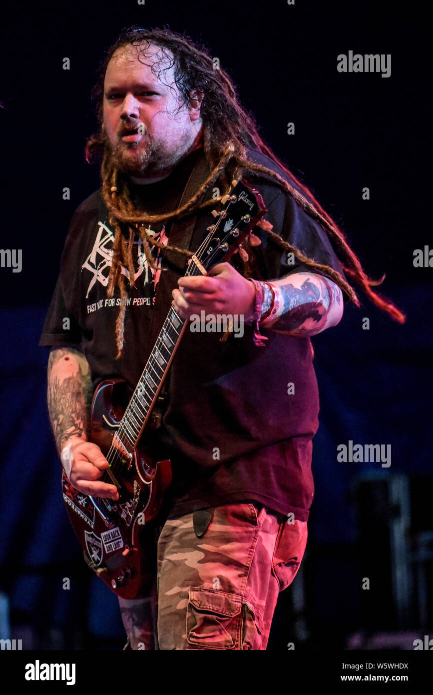 Napalm Death in Camp Bestival 2019, Lulworth Castle Stockfoto