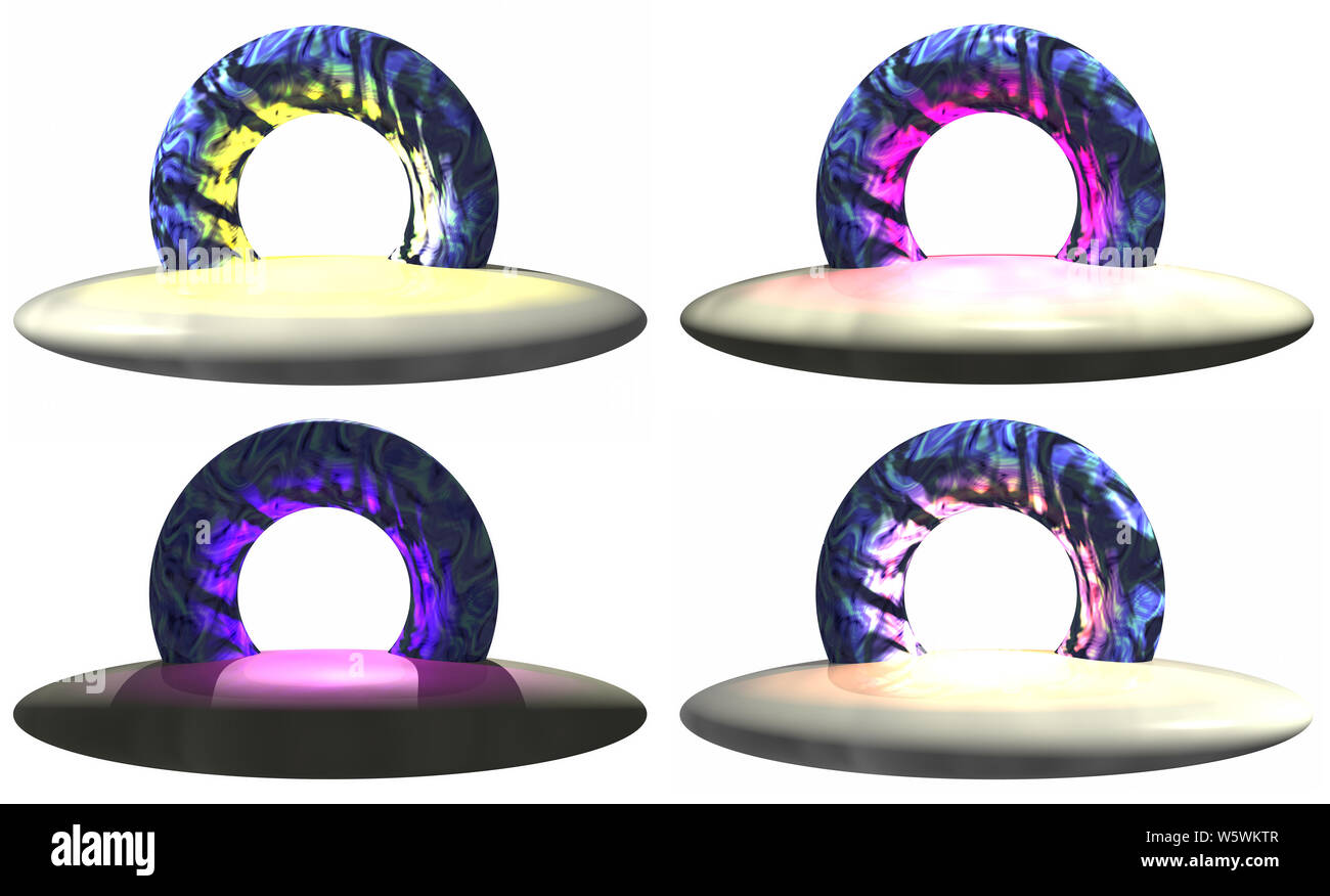 Donuts button Sortiment in verschiedenen Farben mit ovaler Sockel Stockfoto