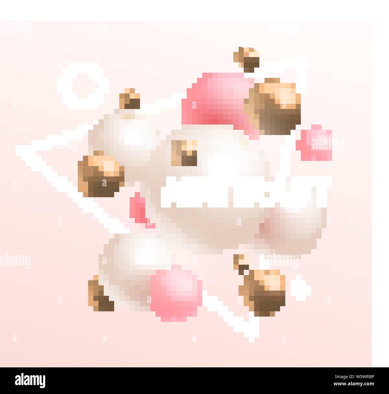 Gold, Pink und Weiß 3D-Kugeln. Vector Illustration. Abstrakte modernes Design. Stock Vektor