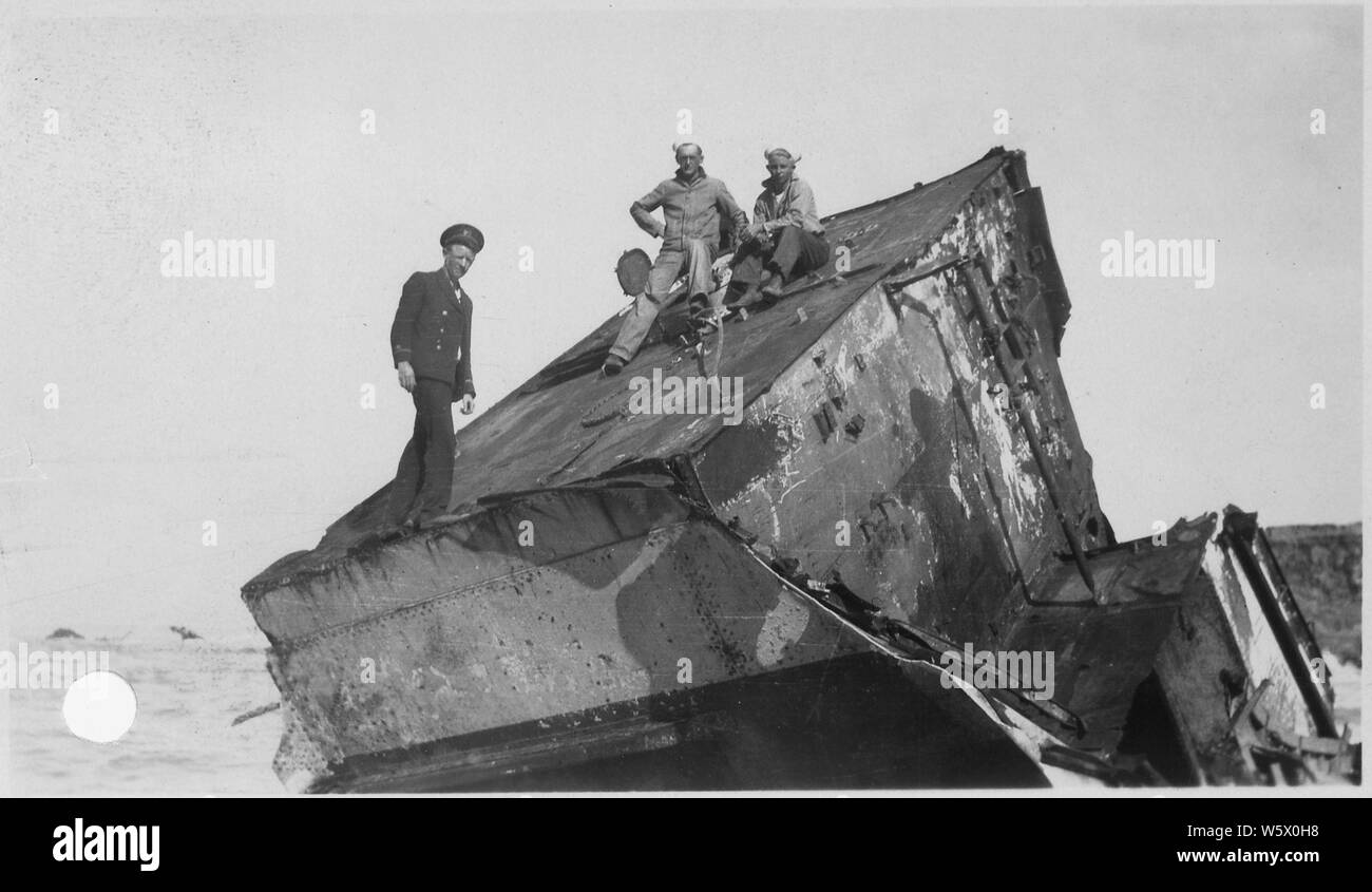 [Honda Schiffswrack September 8, 1923, Santa Barbara Co. Kalifornien.] der U.S.S. Lee, angekommen am Strand zum 31. Dezember 1923, bei Niedrigwasser trocken. Stockfoto