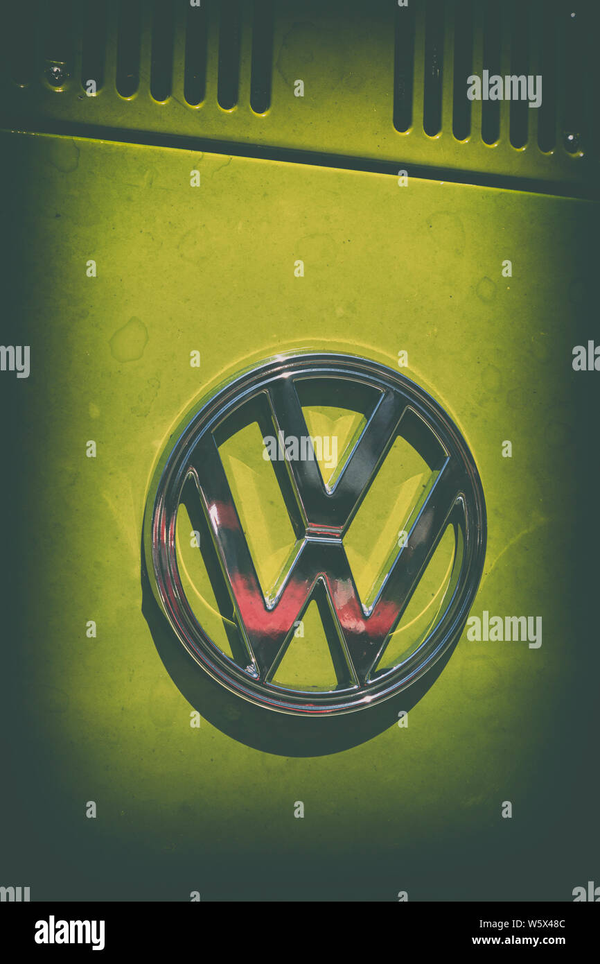 Retro Logo von Volkswagen Bus Stockfoto