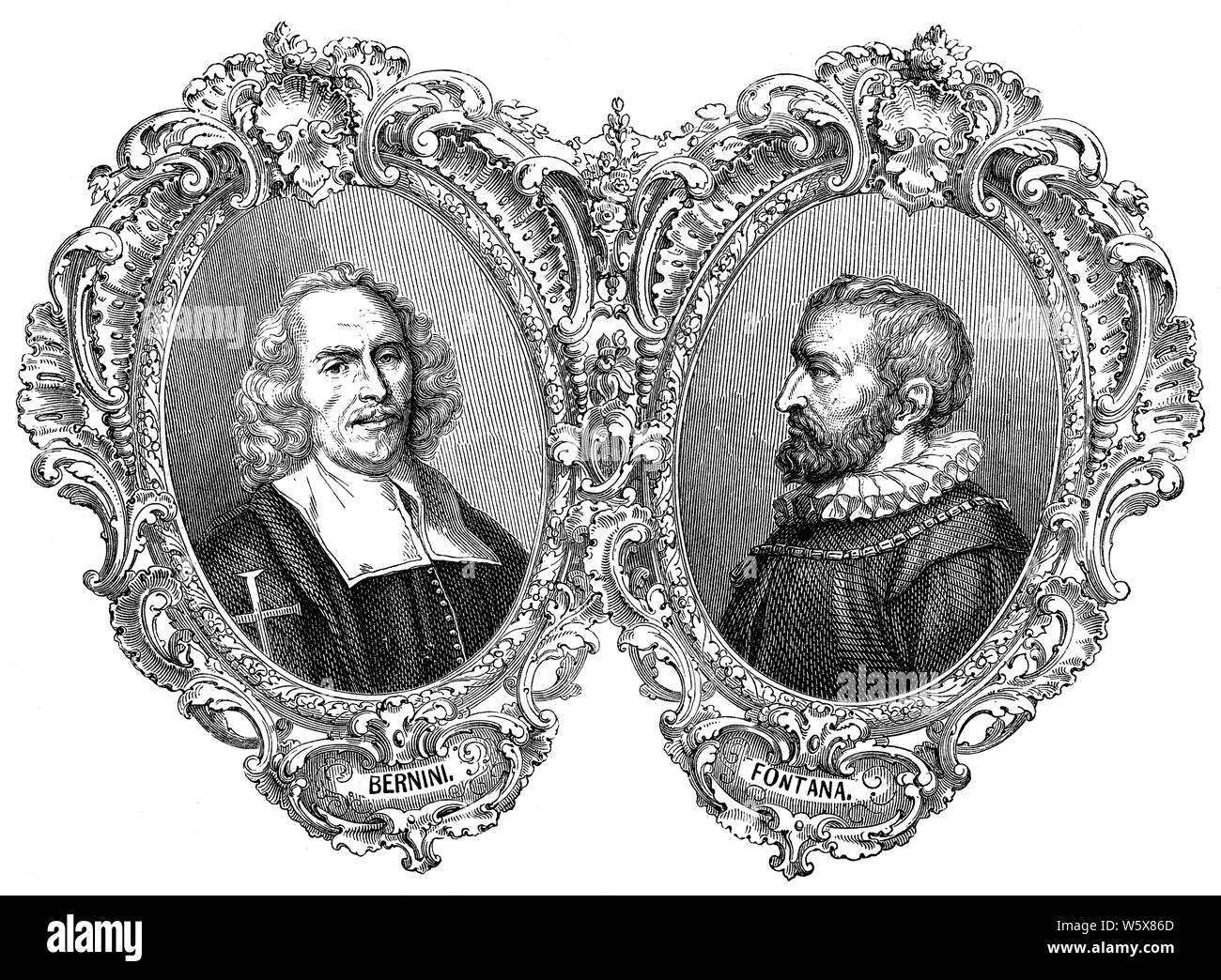 Gian Lorenzo Bernini, italienischer Bildhauer und Architekt, Prospero Fontana, Bolognese Maler Stockfoto
