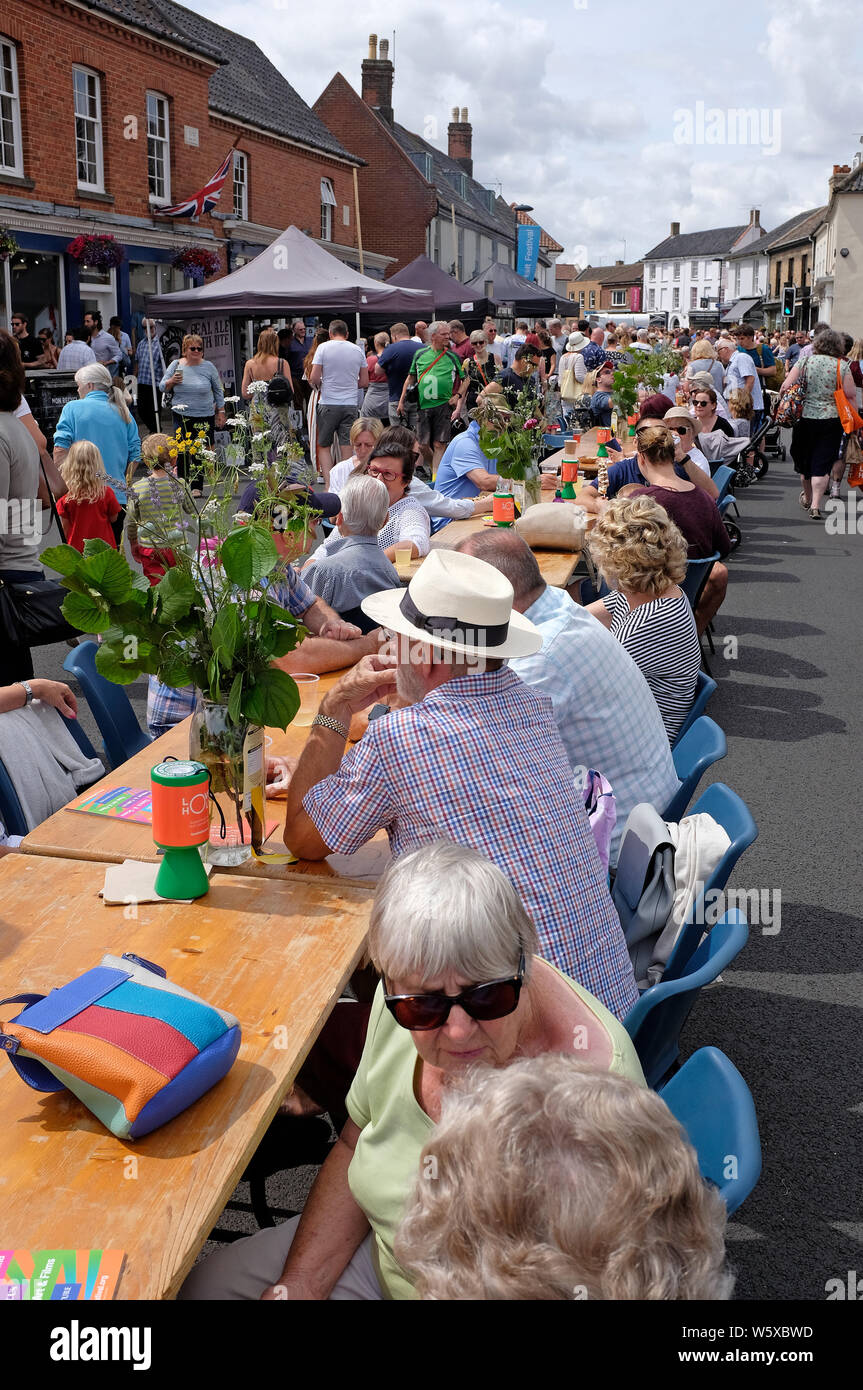 Holt Festival Street Food fest fest, North Norfolk, England Stockfoto