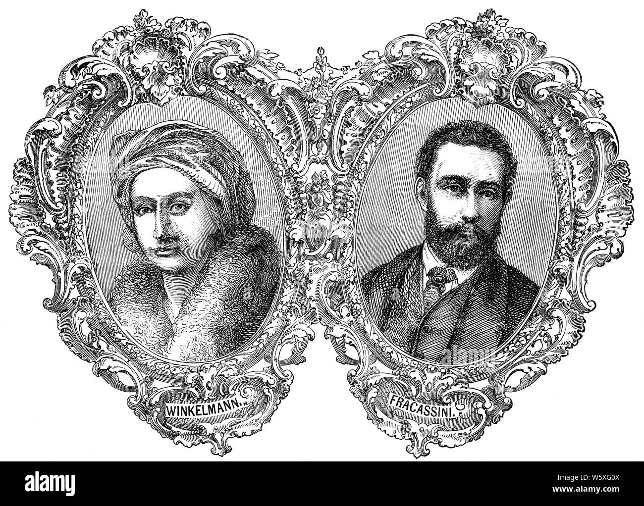 Johann Joachim Winckelmann, deutscher Kunsthistoriker und Cesare Fracassini, italienischer Maler Stockfoto