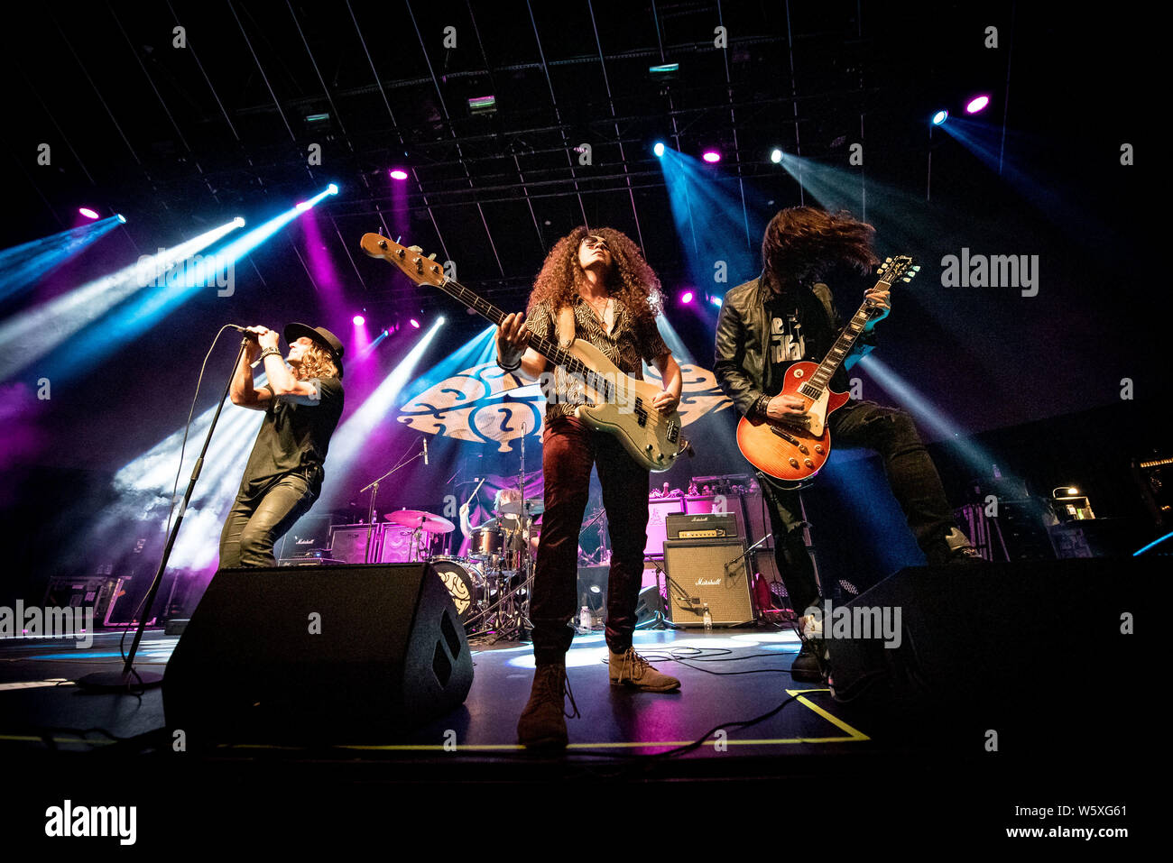 Juli 29, 2019, Toronto, Ontario, Kanada: American Rockers schmutzig Honig bei Rebel Club in Toronto durchgeführt. Im Bild: MARC LABELLE, John NOTTO, JUSTIN SMOLIAN, COREY COVERSTONE (Credit Bild: © Igor Vidyashev/ZUMA Draht) Stockfoto