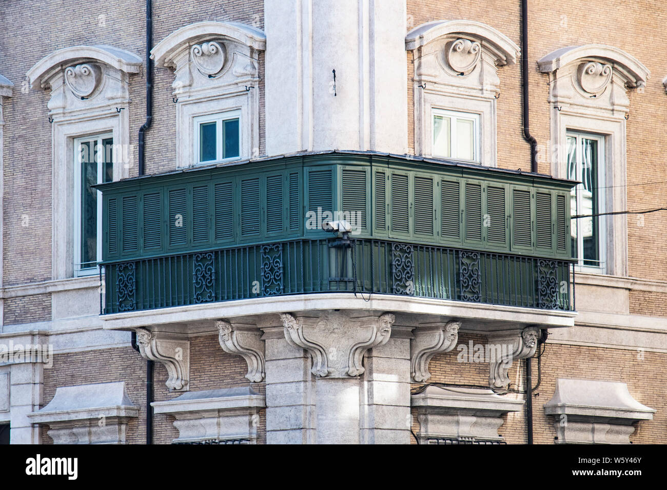 Napoleon Bonaparte's Mutter, Letizia Bonaparte, hatte dieser Balkon an ihrem Haus in Rom, Italien, gebaut, so dass Sie die Leute unten im Geheimen aufpassen könnte, Stockfoto