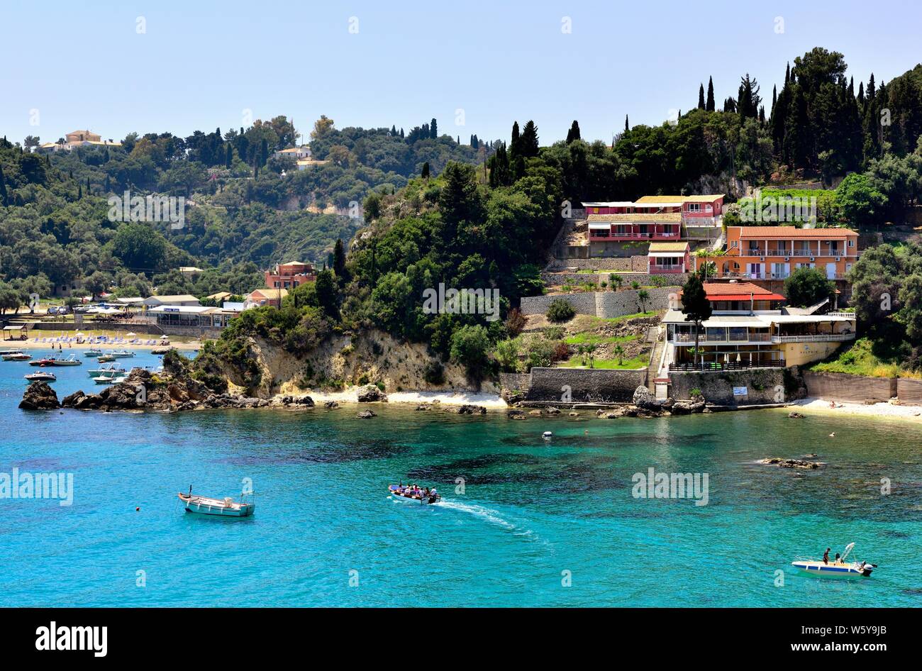 Korfu Küste, Paleokastritsa, Griechenland Stockfoto