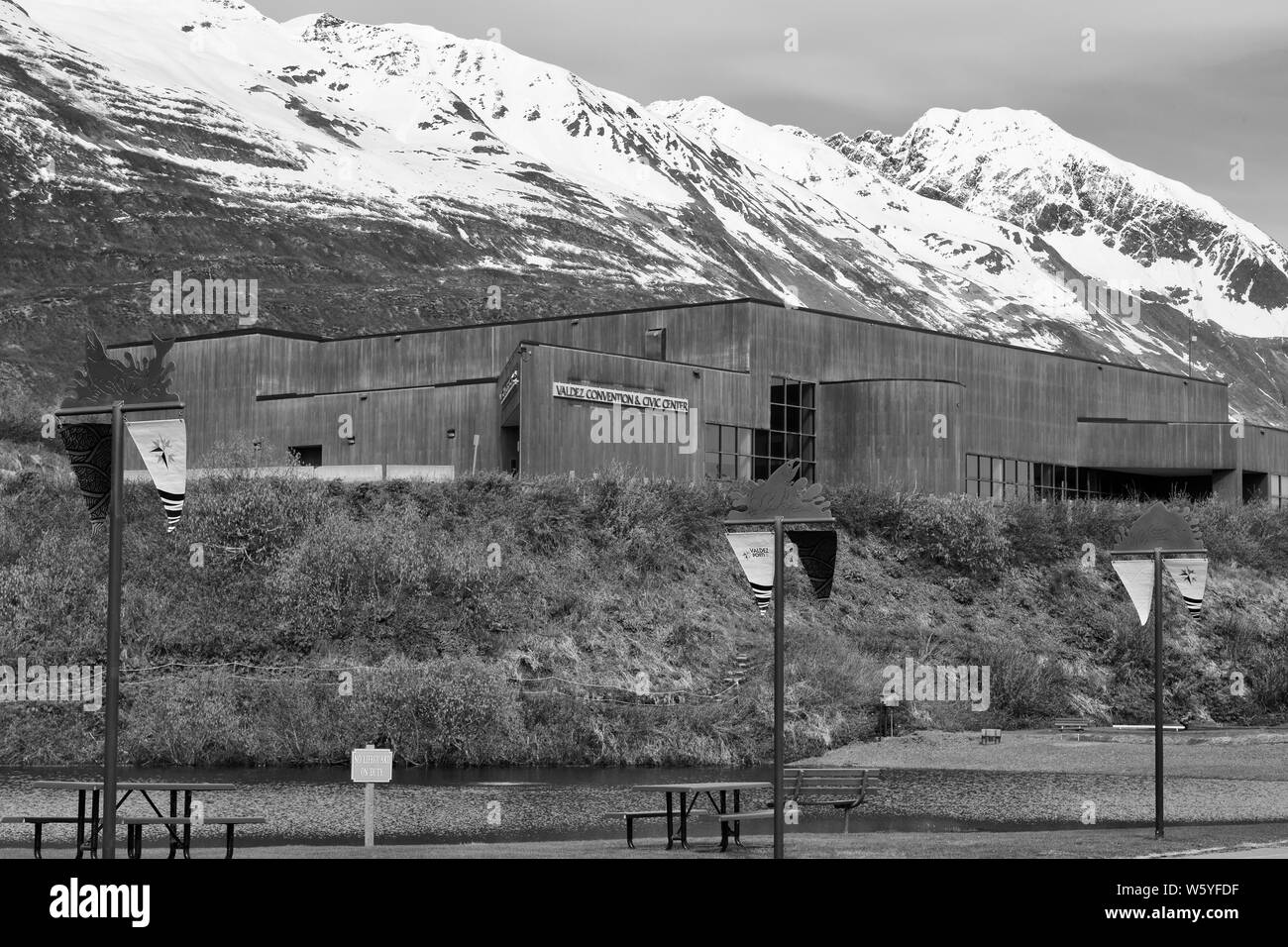 Convention and Civic Center, Valdez, Prince William Sound, Alaska, USA Stockfoto