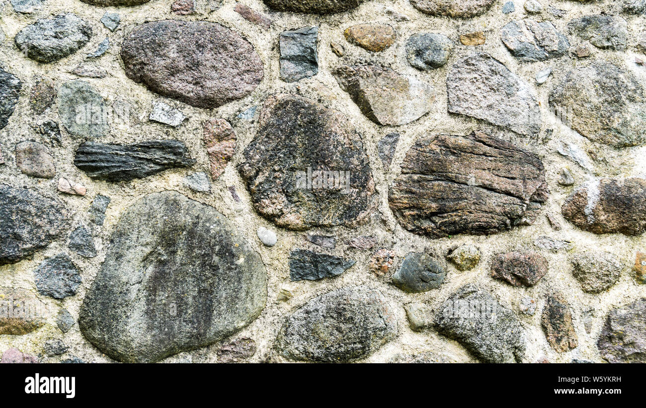 Wand von Feld Steine Stockfoto