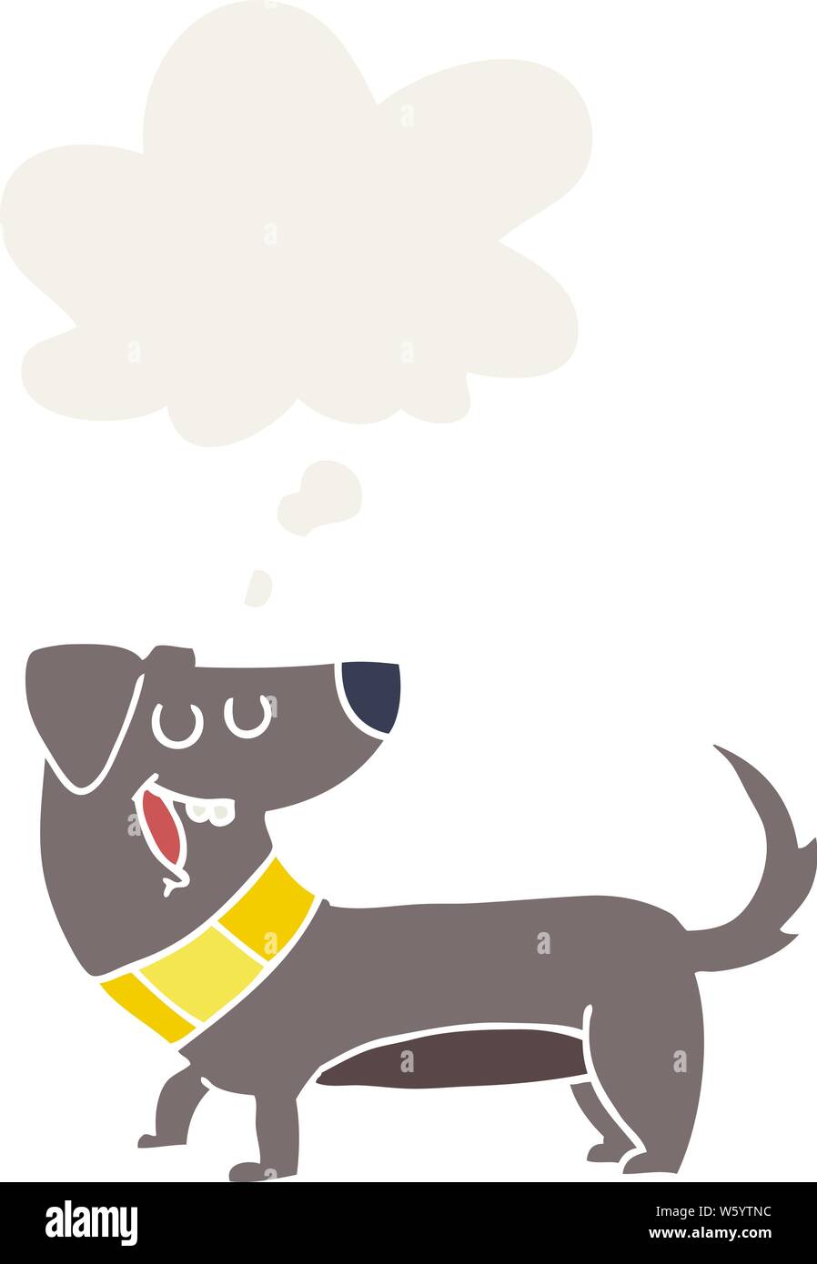 Cartoon Hund mit dachte Blase im Retro Stil Stock Vektor