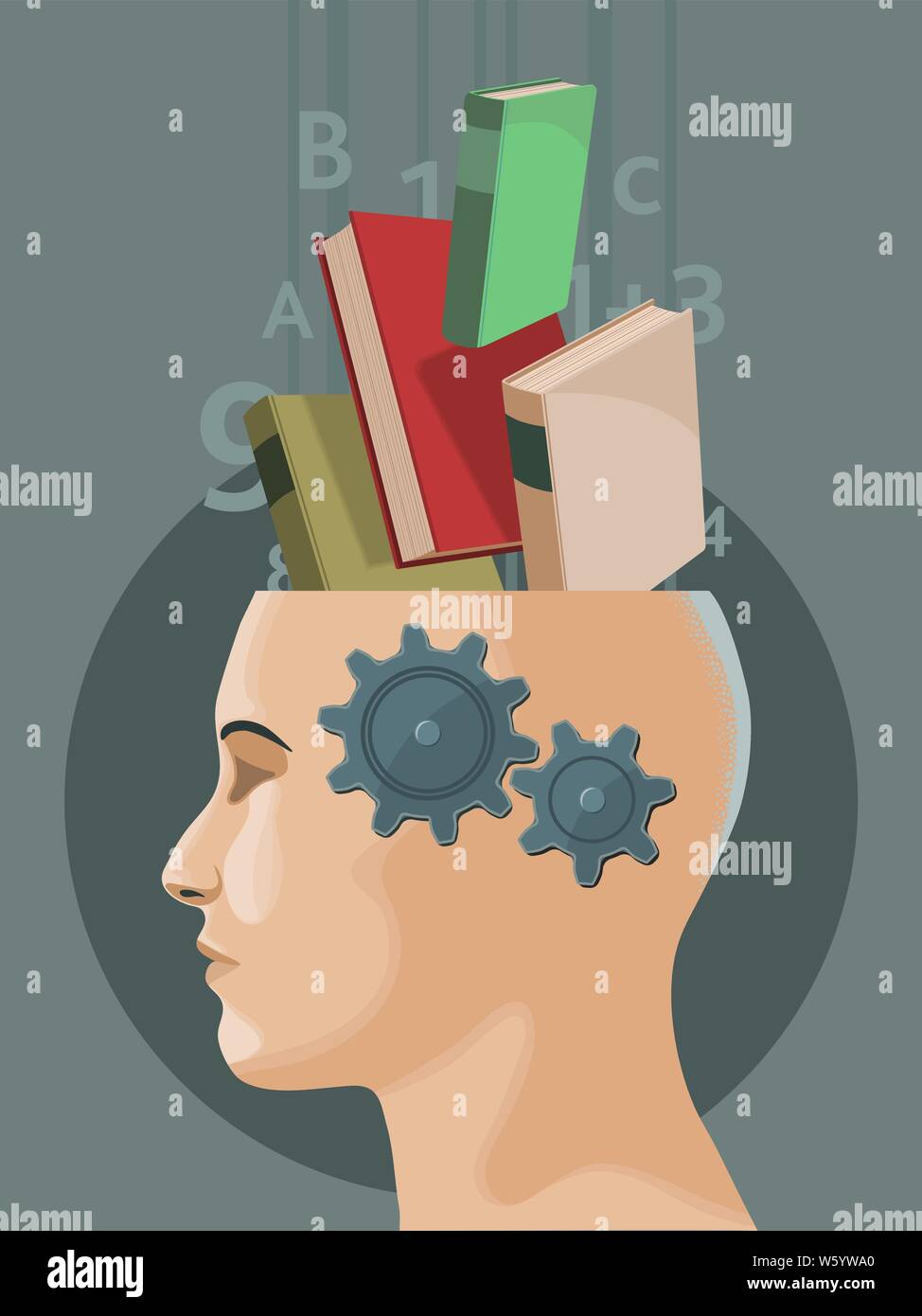 Bücher als Geist Nahrung. Vector Illustration. Stock Vektor