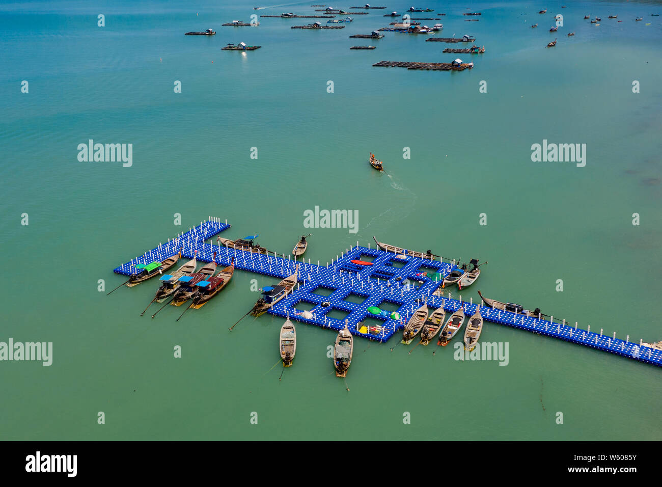 Luftaufnahme von traditionellen Fischerboote in Thailand Stockfoto