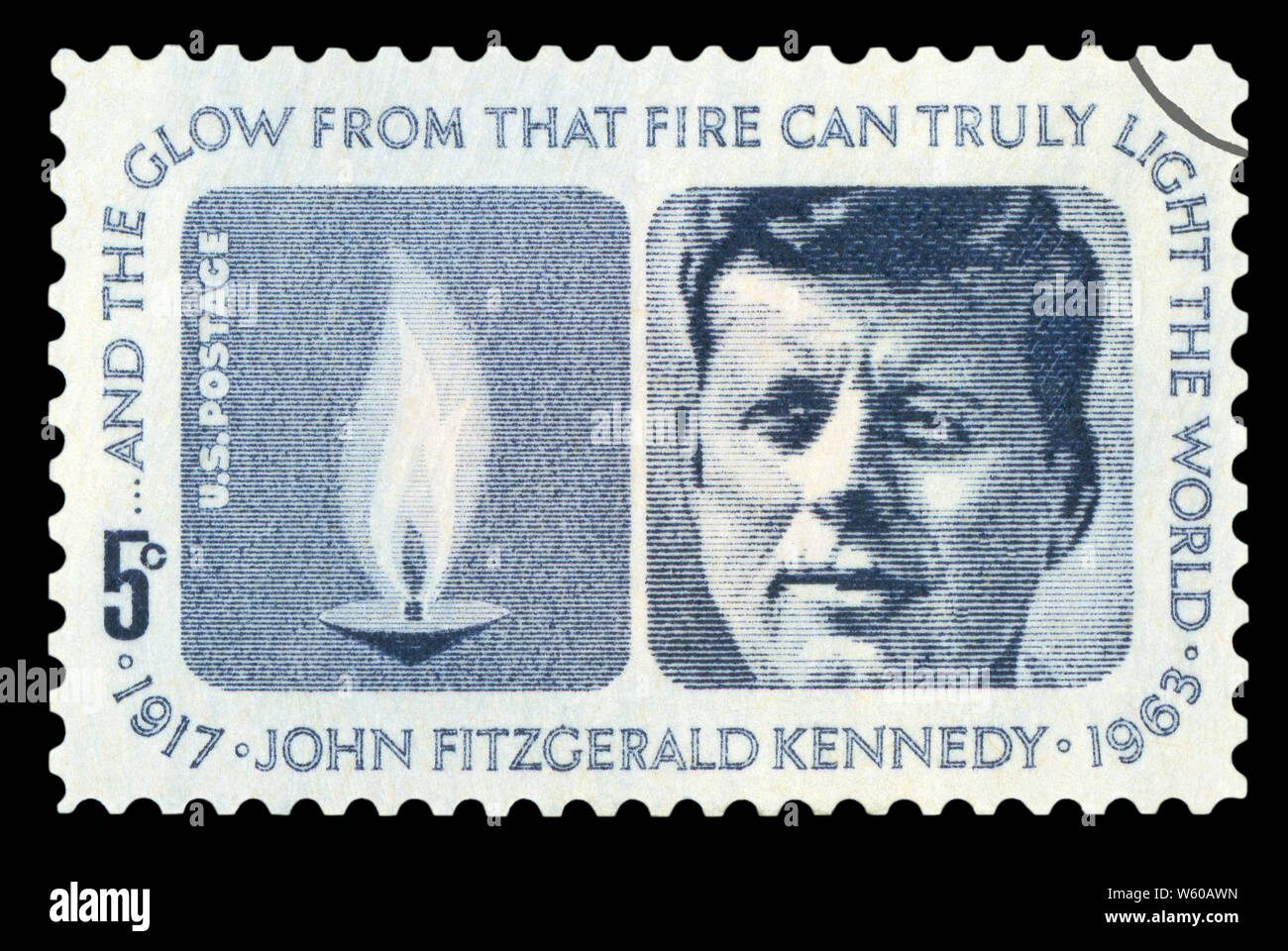 Vereinigte STAATEN VON AMERIKA - ca. 1963: einen gebrauchten Briefmarke aus den USA, zeigt ein Portrait des ehemaligen Präsidenten der Vereinigten Staaten, John F. Kenne Stockfoto