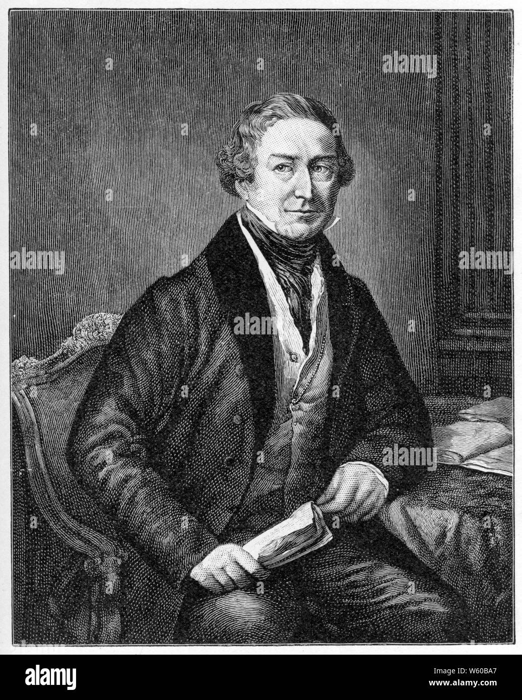 Sir Robert Peel, 2. Baronet (1788-1850). Nach John Linnell (1792-1882). Sir Robert Peel war ein britischer konservativer Staatsmann, der zweimal Premierminister des Vereinigten Königreichs (1834-35 und 1841-46) und zweimal Innenminister (1822-27 und 1828-30) war. Stockfoto