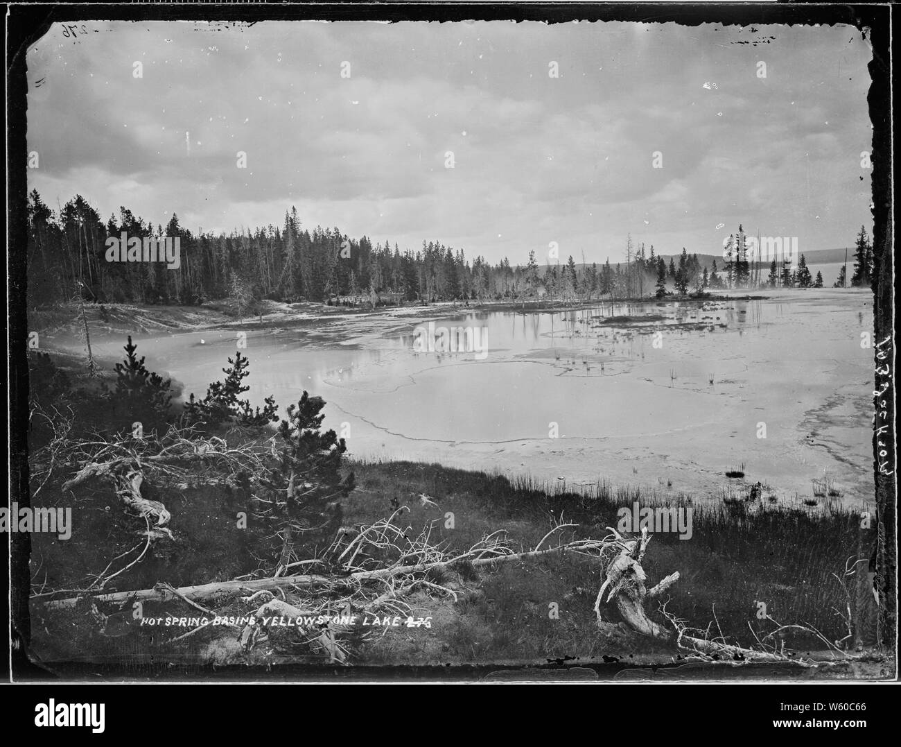 Eine Gruppe von hot spring Becken, Yellowstone Lake Stockfoto