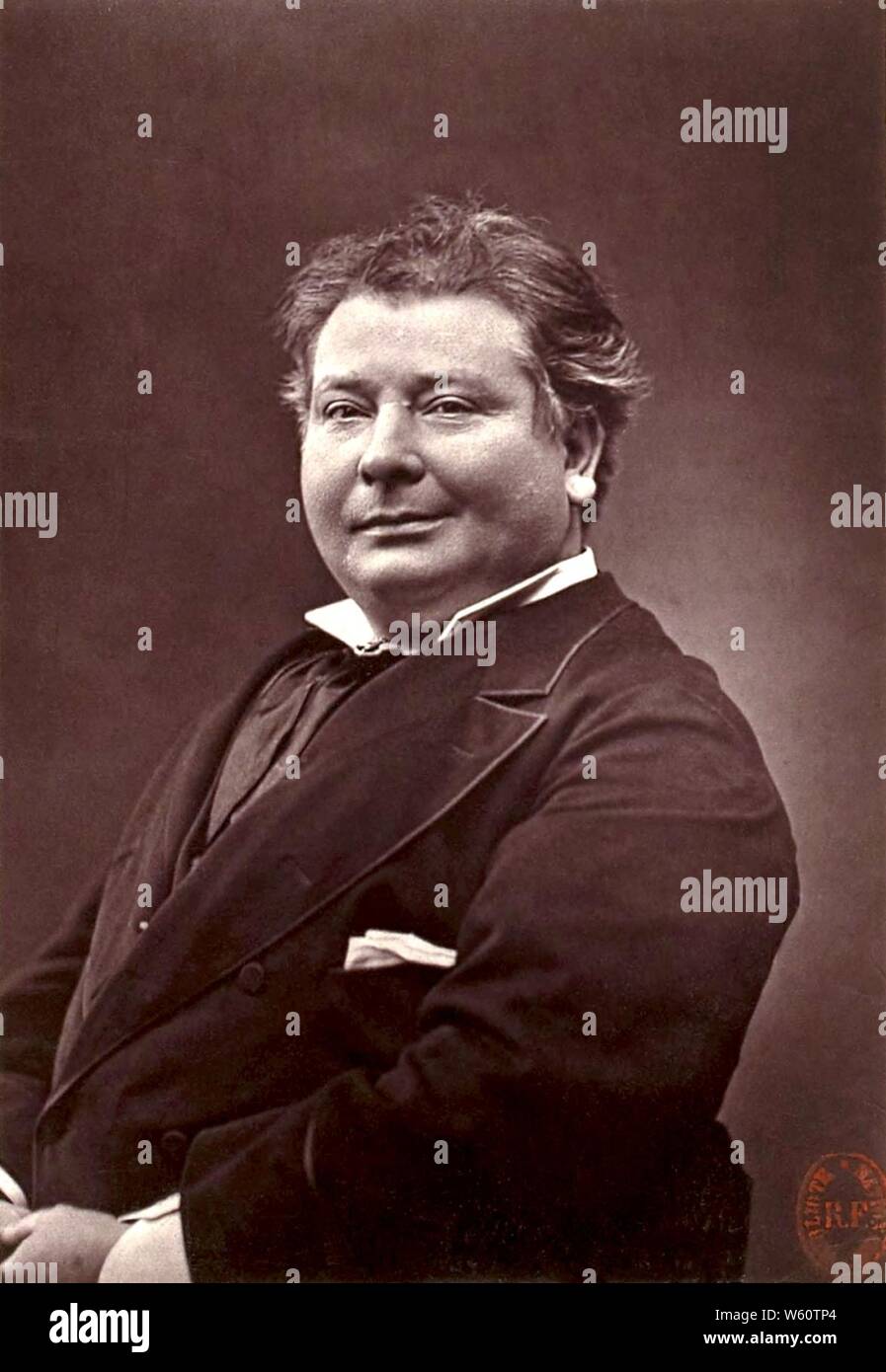 Daubray aux Bouffes-Parisiennes en 1876. Stockfoto