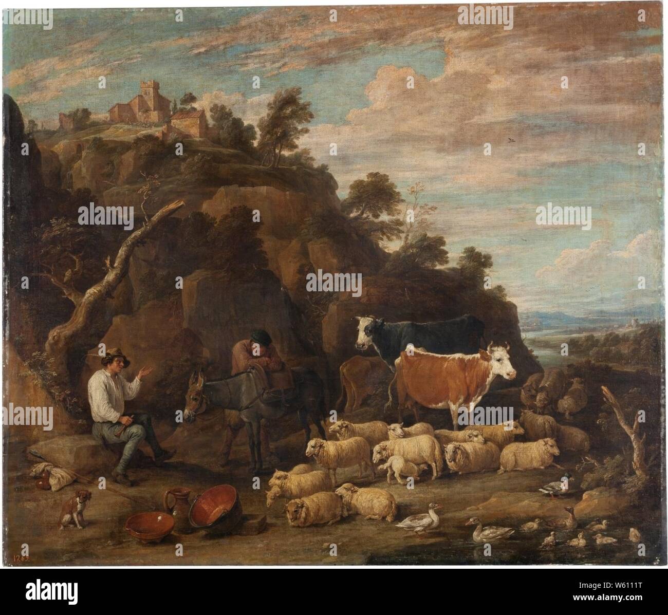 David Teniers (II) - Pastorale Gespräch. Stockfoto