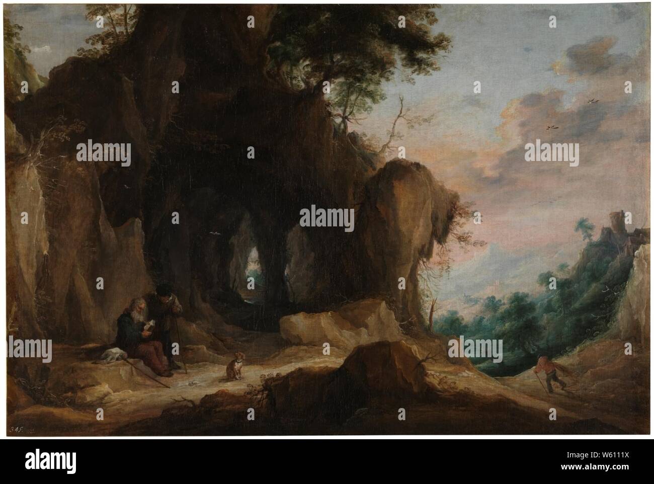 David Teniers (II) - Landsape mit einem Einsiedler. Stockfoto