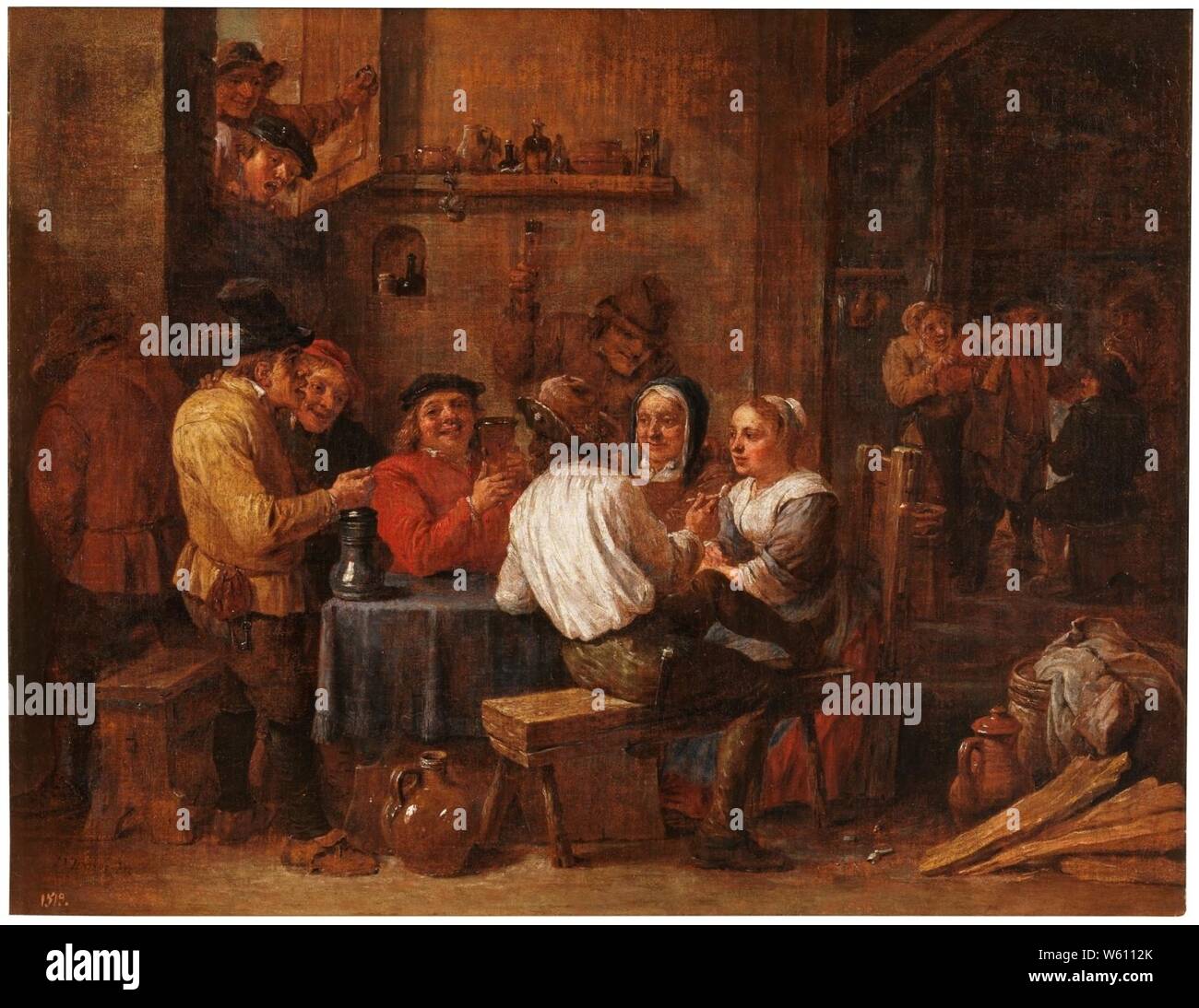David Teniers (II) - Raucher und Trinker. Stockfoto