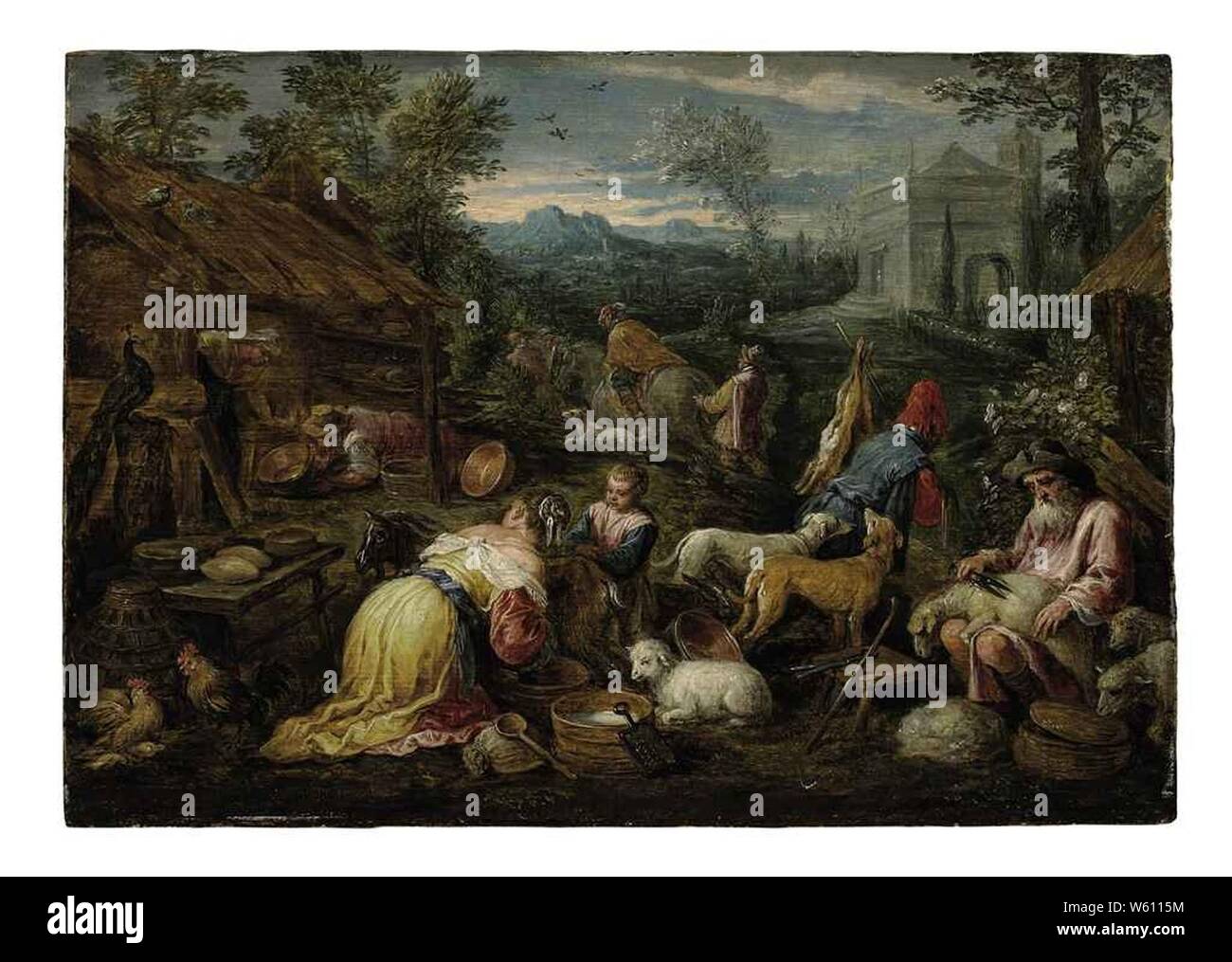 David Teniers nach Bassano - eine Allegorie des Frühlings d 5529764 g. Stockfoto