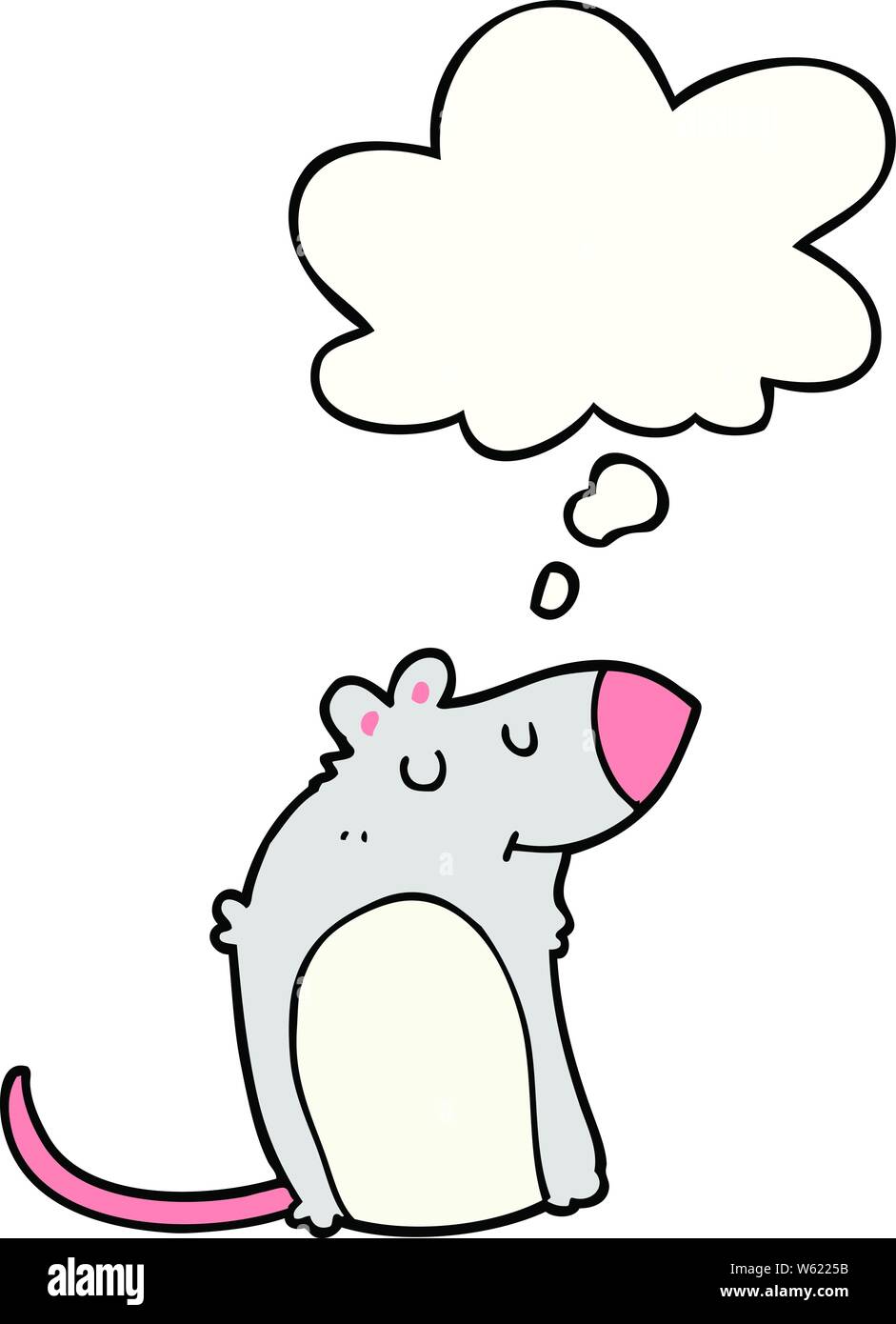 Cartoon fette Ratte mit dachte Blase Stock Vektor