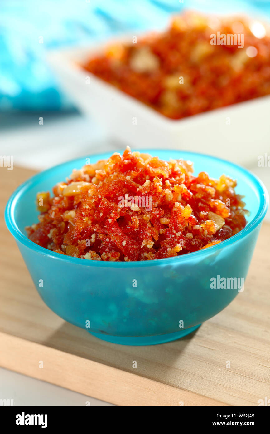 Gacar ka Halwa in Schüssel Stockfoto