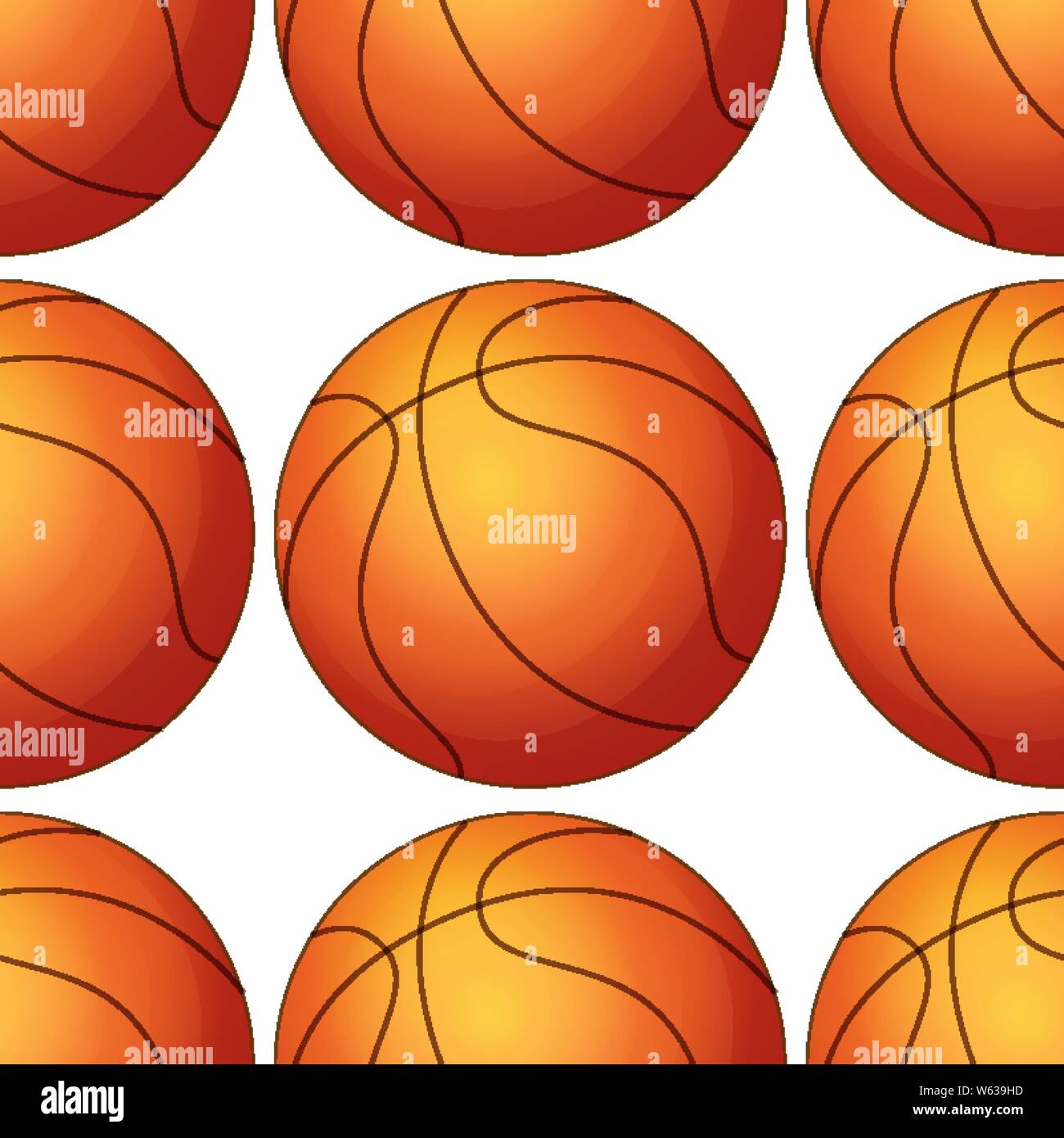 Nahtlose Muster Fliesen cartoon mit basketbälle Abbildung Stock Vektor