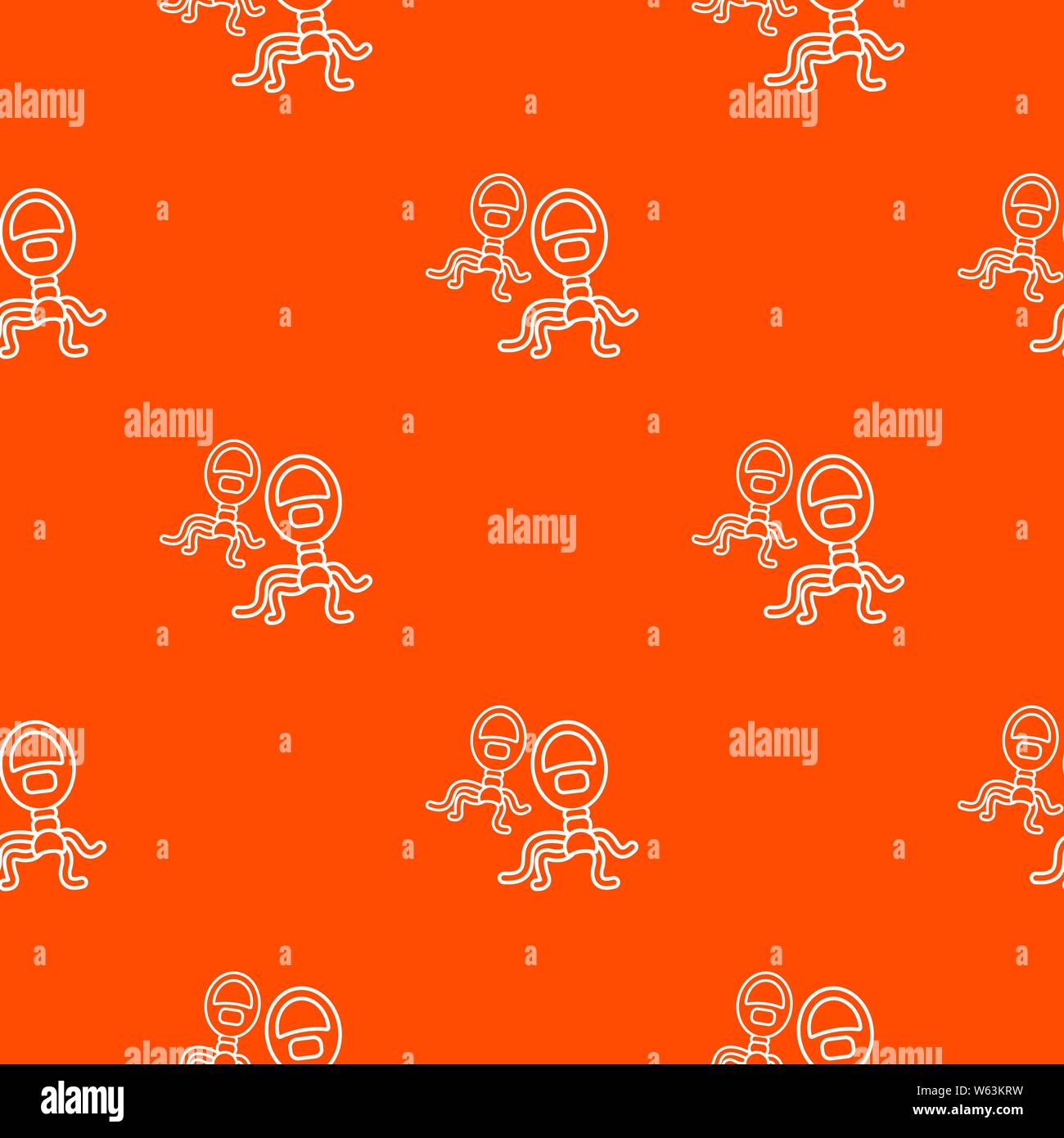 Protozoen Viren pattern Vector Orange Stock Vektor