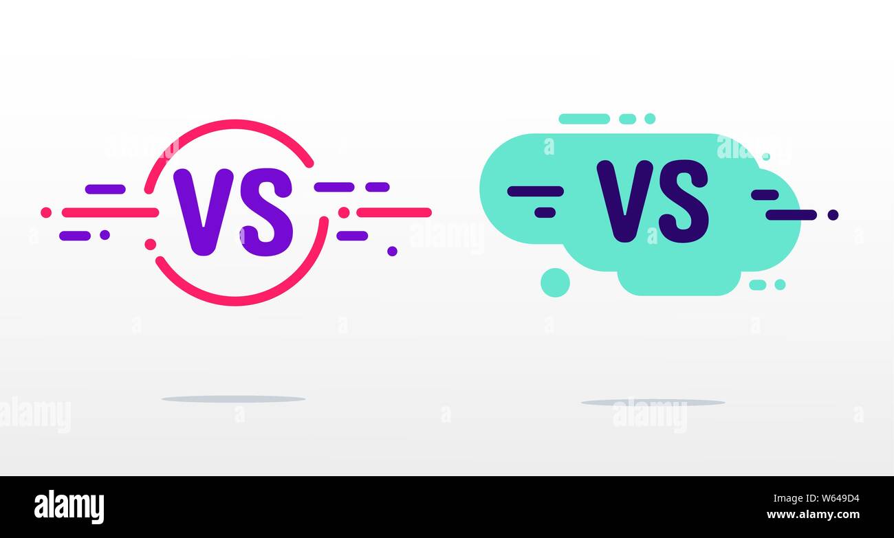 Satz von versus Logo vs Buchstaben für Sport und Kampf. MMA, UFS, Schlacht, vs übereinstimmen, spiel Konzept Vergleich eps 10 Vector Illustration Stock Vektor