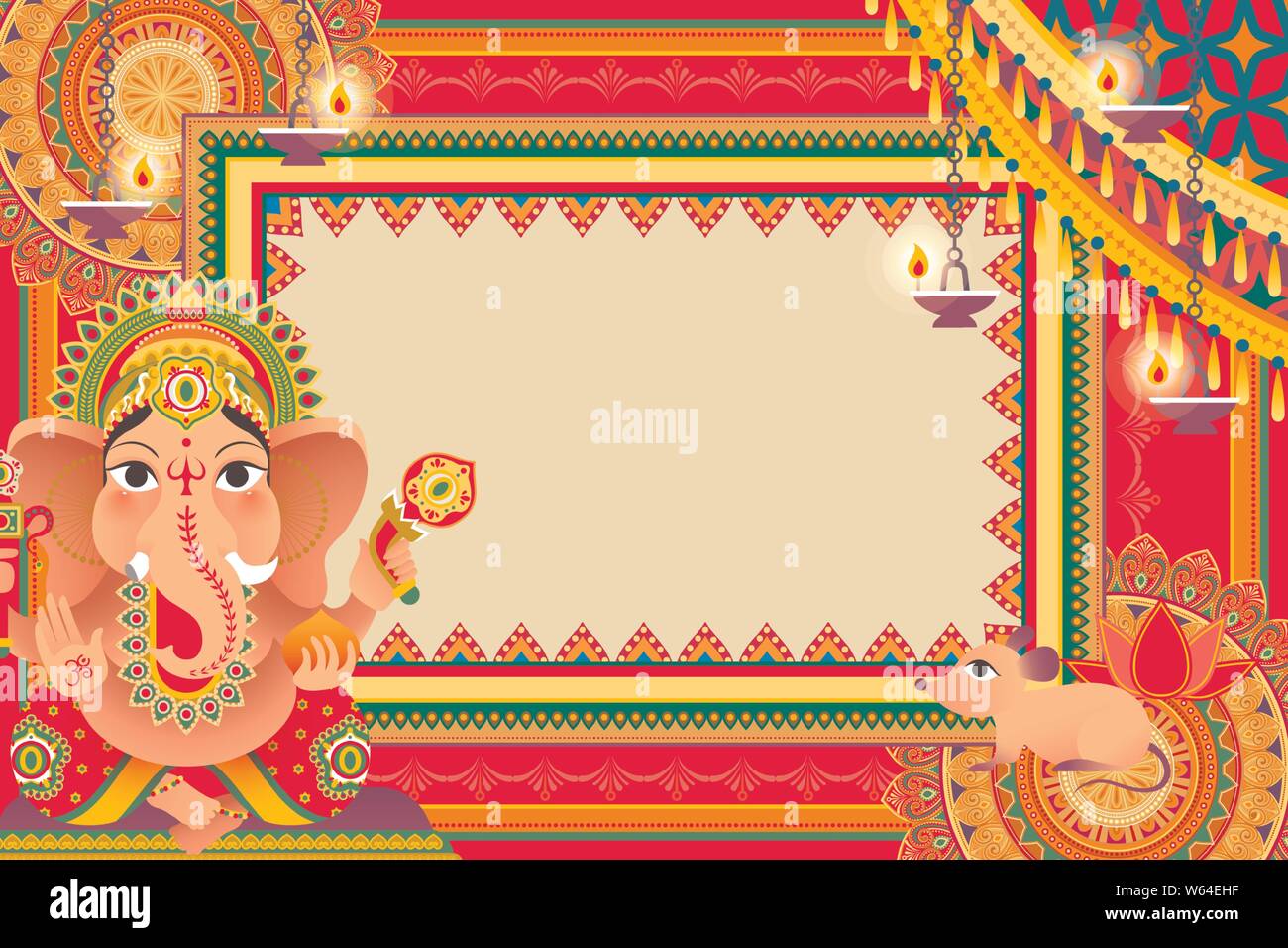 Wunderschöne Ganesh Chaturthi festival Hintergrund Design mit hinduistischen Gott Ganesha Stock Vektor Wunderschöne Ganesh Chaturthi festival Hintergrund Design mit hinduistischen Gott Ganesha Stock Vektor