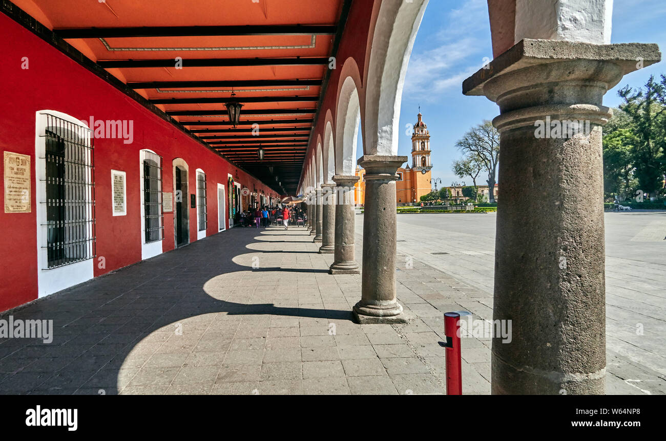 Mexiko, San Andres de Cholula, Stadt, in der Nähe vom Zocalo, San Pedro Kirche Stockfoto