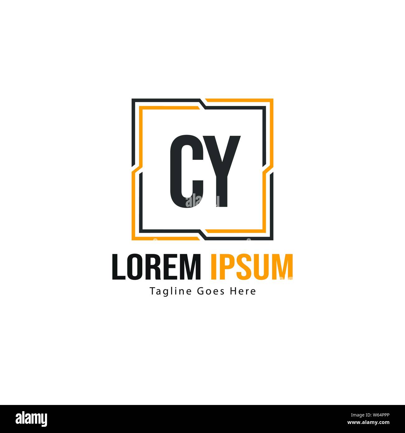Erste CY logo Vorlage mit modernen Rahmen. Minimalistische CY letter logo Vector Illustration Design Stock Vektor