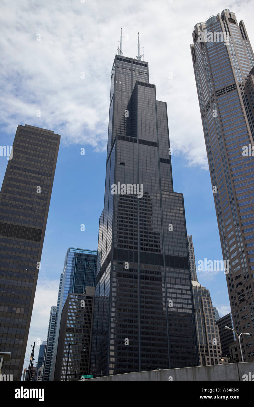 Der Willis Tower früher der Sears Tower skyscraper Chicago IL USA Stockfoto