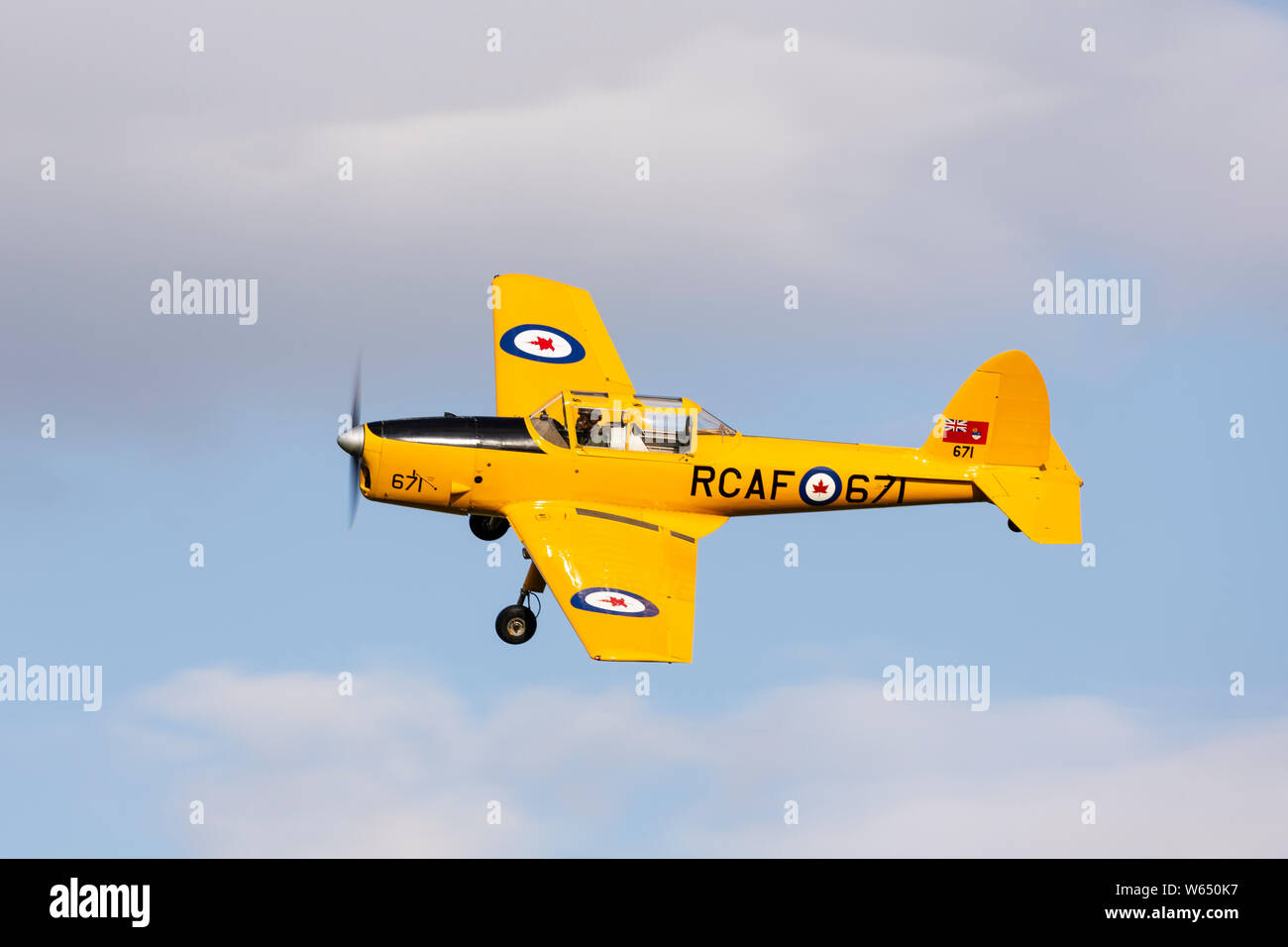 DHC-1 Chipmunk, Registrierung G-BNZC, RCAF serielle RCAF-671, Old Warden Stockfoto