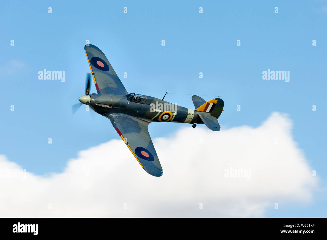 Hawker Sea Hurricane 1 B, G-BKTH (Z7015) Anzeige im Old Warden Stockfoto