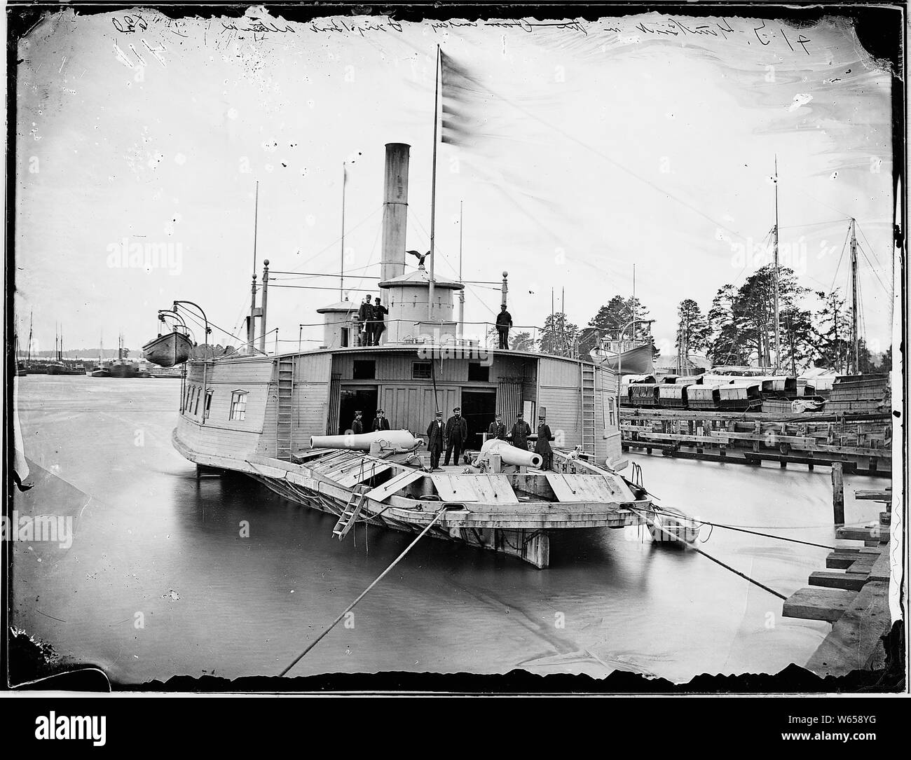 Fähre verändert Kanonenboot, Pamunkey River, Va., 1864-65; Allgemeine Hinweise: Verwenden Sie Krieg und Konflikt Nummer 193 bei der Bestellung eine Reproduktion oder Anforderung von Informationen zu diesem Bild. Stockfoto