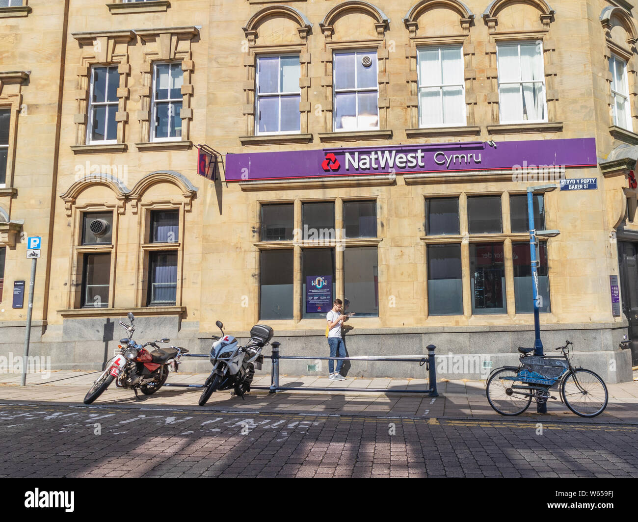 Aberystwyth, Wales/UK - 20. Juli 2019 - Natwest Cymru Bank Gebäude Stockfoto