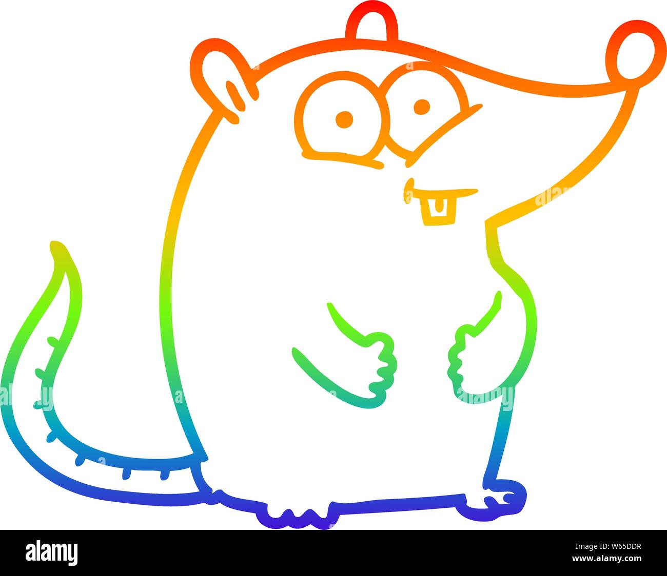Regenbogen Farbverlauf Zeichnung Einer Cartoon Gerne Weisse Labormaus Stock Vektorgrafik Alamy