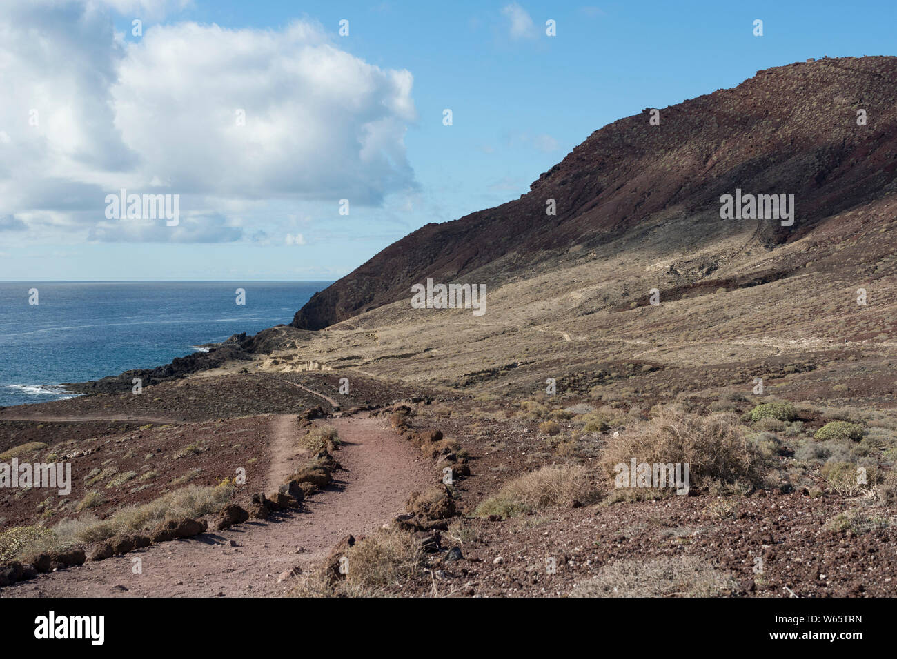 Red Mountain, Montana Roja, El Medano, Teneriffa, Atlantik, Kanarische Inseln, Spanien, Europäische Union Stockfoto