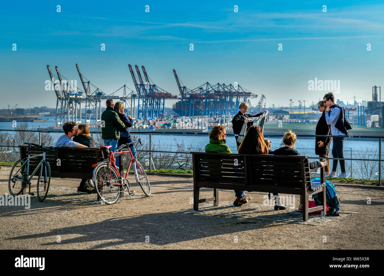 Aussichtsplattform Altonaer Balkon, Altona, Hamburg, Deutschland Stockfoto