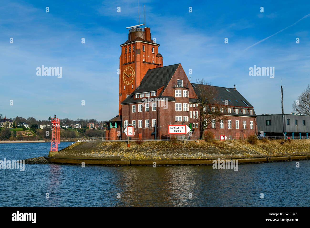 Lotsenhaus Seemannshoeft, Elbe, Hamburg Stockfoto