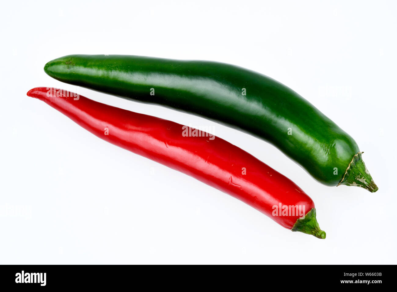 Rote und grüne Chili Stockfoto