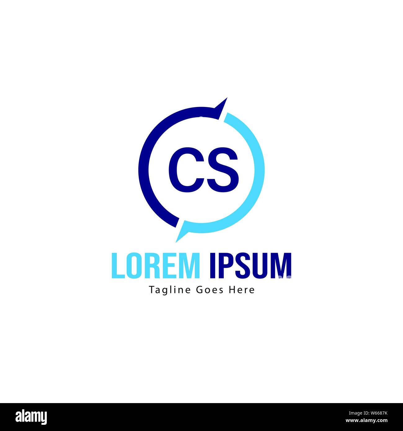 Erste CS Logo Vorlage mit modernen Rahmen. Minimalistische CS schreiben logo Vector Illustration Design Stock Vektor
