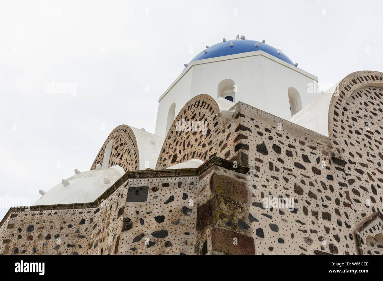 Details des Agios Dimitrios in Mesaria Santorini Griechenland Stockfoto