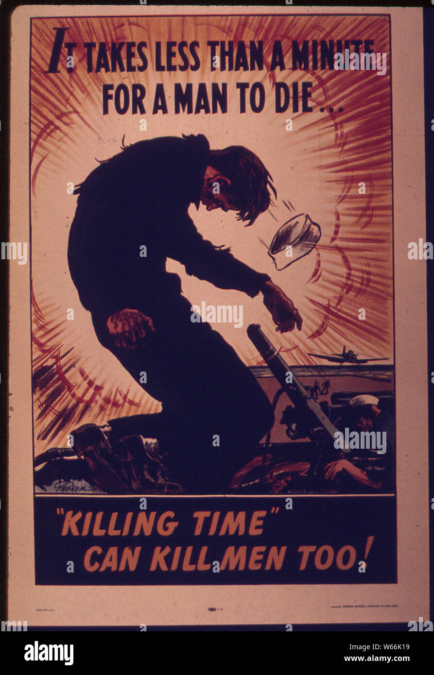 Es dauert weniger als eine Minute für einen Mann sterben... Killing Time töten können Männer auch! Stockfoto