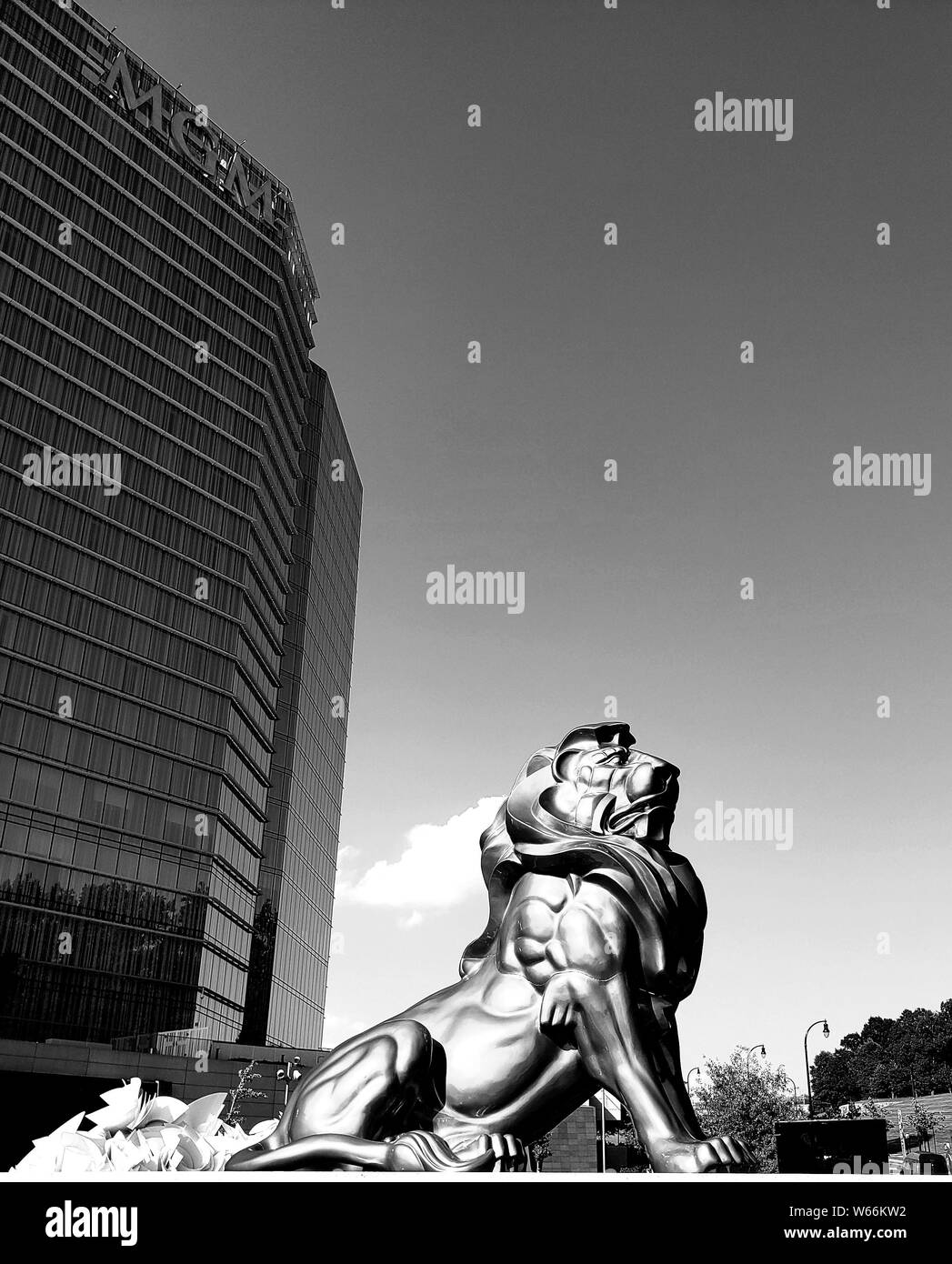 MGM Resort Hotel und Casino's Lion Icon am nationalen Hafen der USA Stockfoto