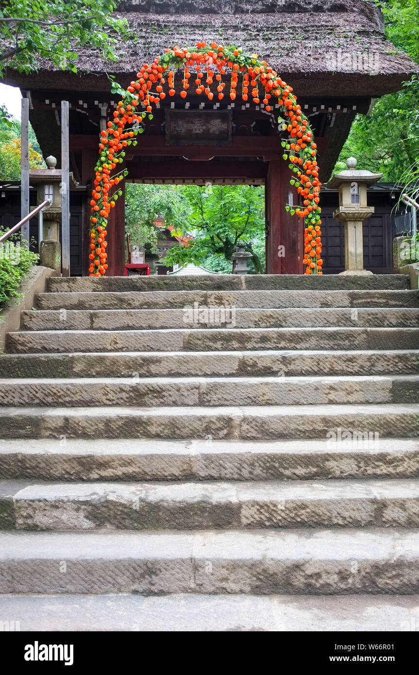 San-Mon oder Haupttor des Jindaiji in Tokio, Japan. Stockfoto