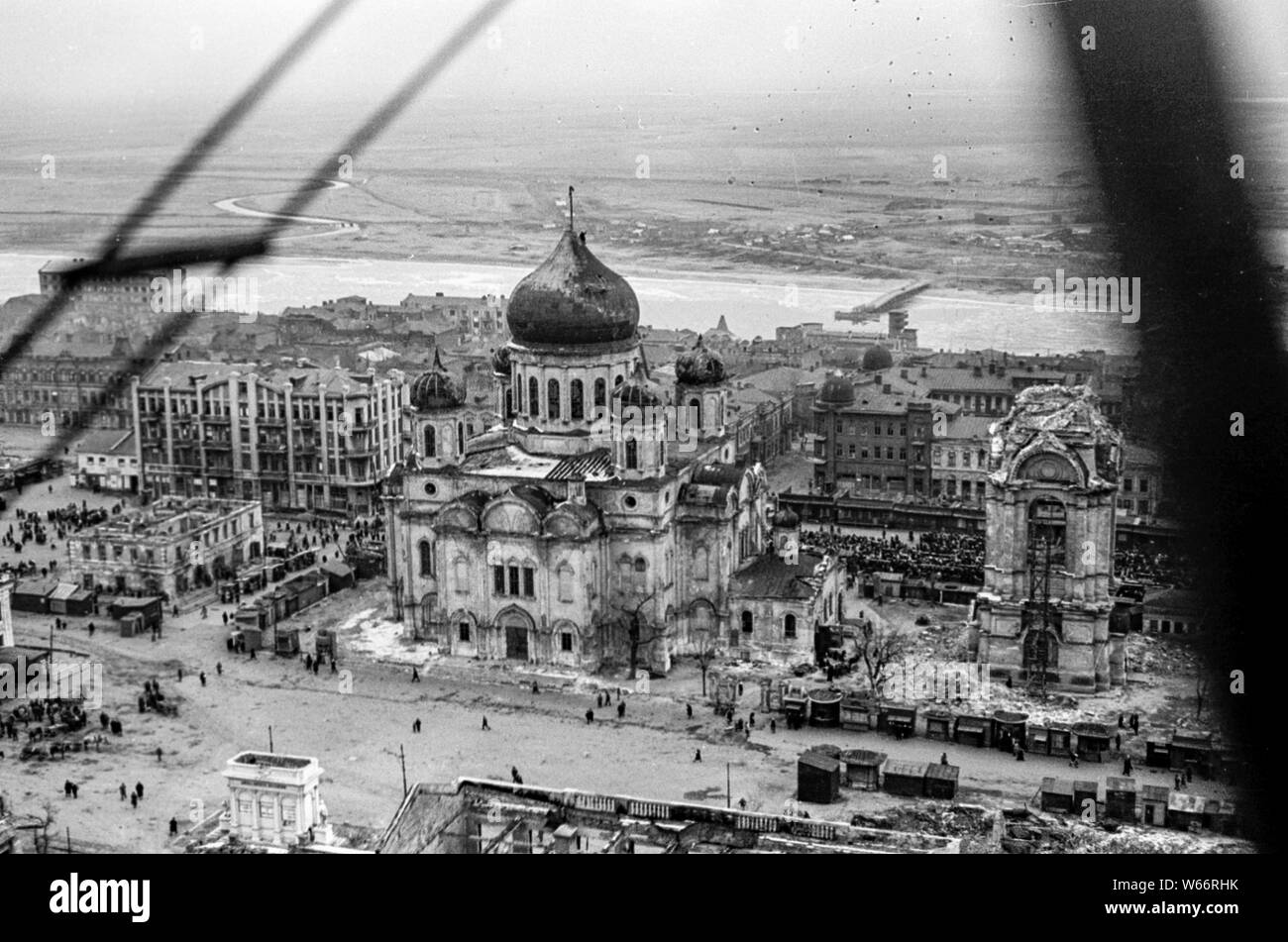 Stadt Rostow am Don während der Besetzung durch deutsche Armay im WK 2 in den Jahren 1942/43 entstand im Winter zerstört Stockfoto