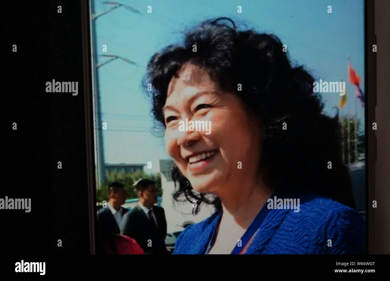 Eine online Foto von Gao Junfang, Vorsitzende und Präsident von Changchun Changsheng Bio-Tech Co., auch bekannt als Changsheng Life Sciences Limited, ist zeigen Stockfoto