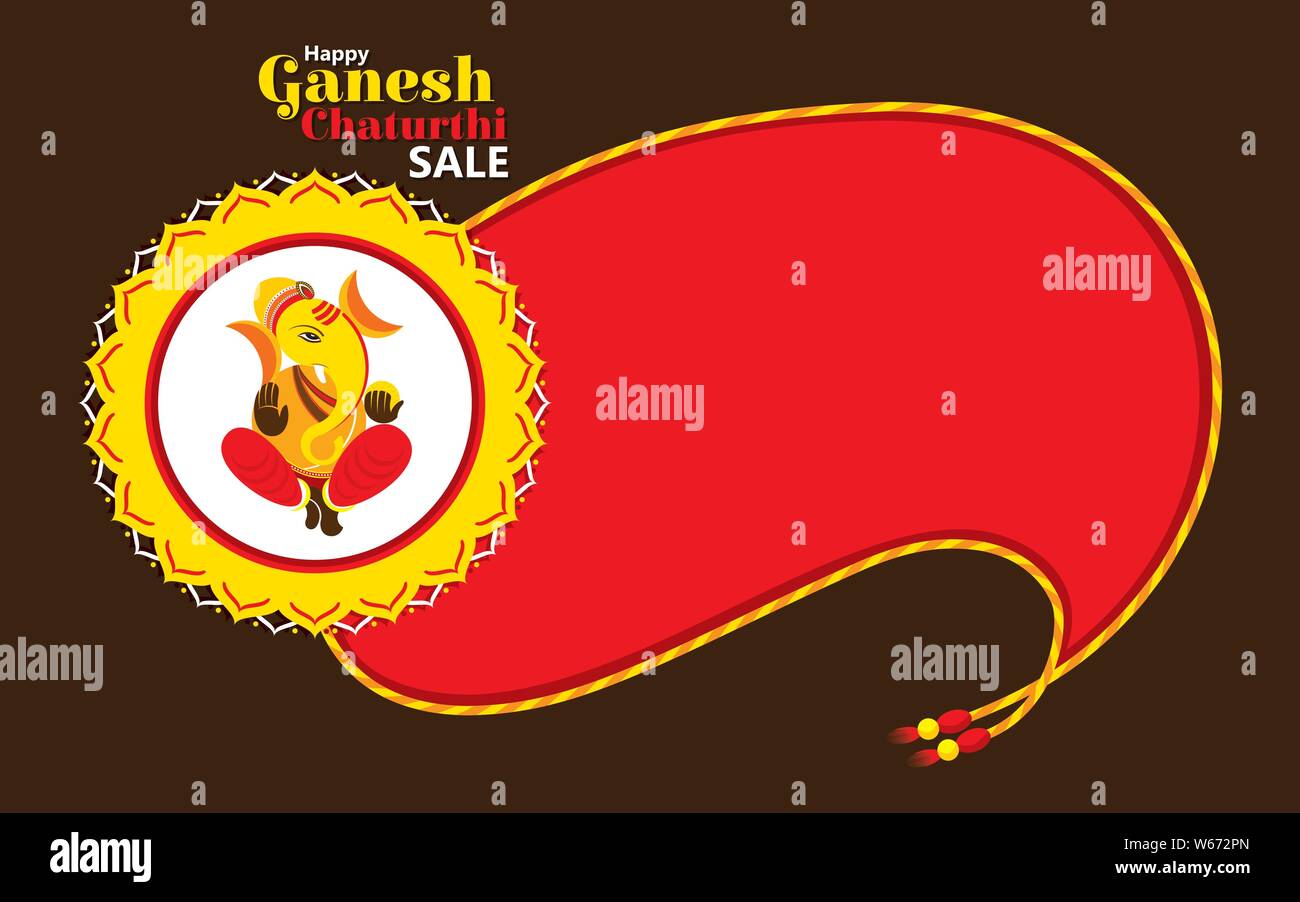 Abbildung: Herr Ganpati, Ganesh Chaturthi Festival von Indien banner Konzept Design Stock Vektor